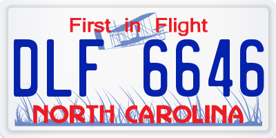NC license plate DLF6646