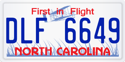 NC license plate DLF6649