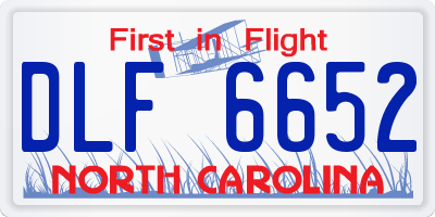 NC license plate DLF6652