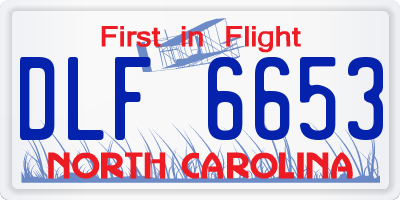 NC license plate DLF6653