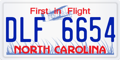 NC license plate DLF6654