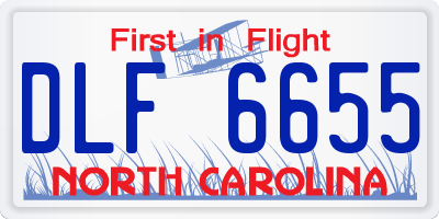 NC license plate DLF6655