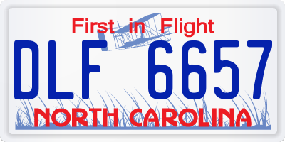 NC license plate DLF6657