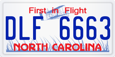 NC license plate DLF6663