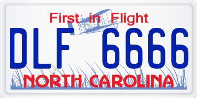 NC license plate DLF6666