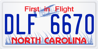 NC license plate DLF6670