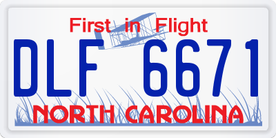 NC license plate DLF6671