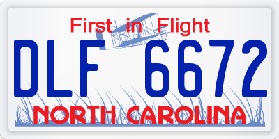 NC license plate DLF6672
