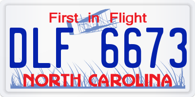 NC license plate DLF6673