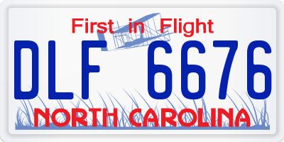 NC license plate DLF6676