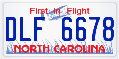 NC license plate DLF6678