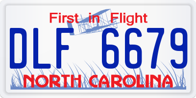 NC license plate DLF6679