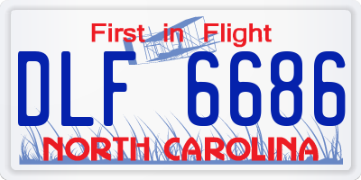 NC license plate DLF6686