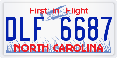 NC license plate DLF6687