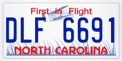 NC license plate DLF6691