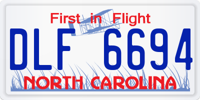 NC license plate DLF6694