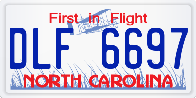 NC license plate DLF6697