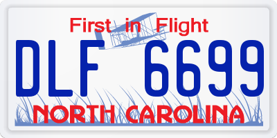 NC license plate DLF6699