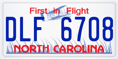 NC license plate DLF6708