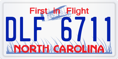NC license plate DLF6711