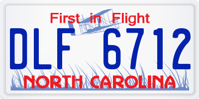 NC license plate DLF6712