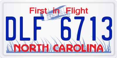 NC license plate DLF6713