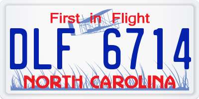 NC license plate DLF6714