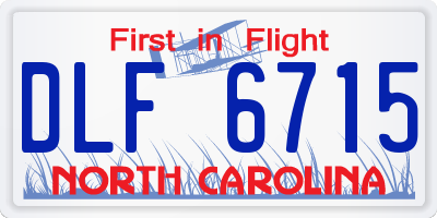 NC license plate DLF6715