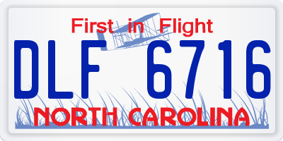 NC license plate DLF6716
