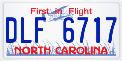 NC license plate DLF6717