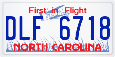 NC license plate DLF6718