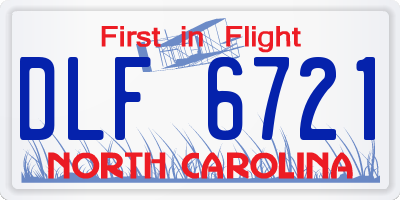 NC license plate DLF6721