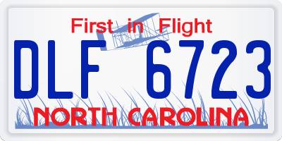 NC license plate DLF6723