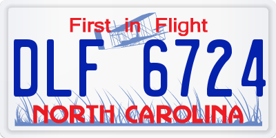 NC license plate DLF6724