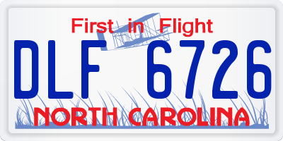 NC license plate DLF6726