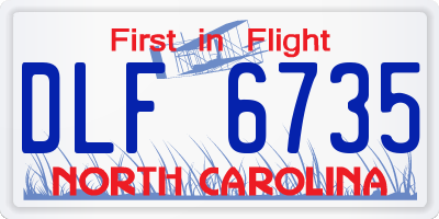 NC license plate DLF6735