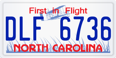 NC license plate DLF6736