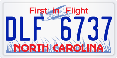 NC license plate DLF6737