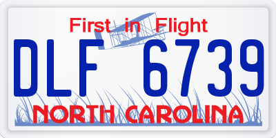 NC license plate DLF6739