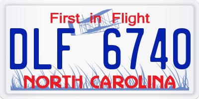 NC license plate DLF6740