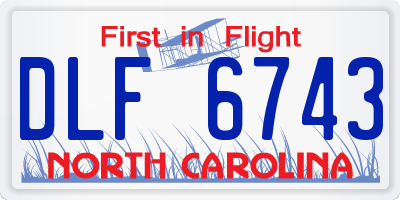 NC license plate DLF6743