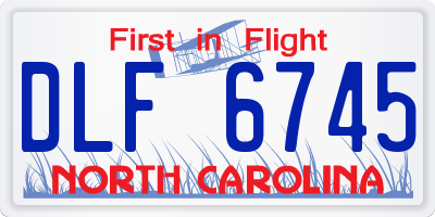 NC license plate DLF6745