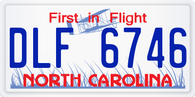 NC license plate DLF6746