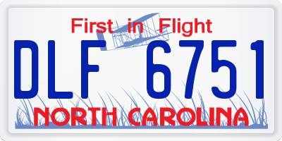 NC license plate DLF6751