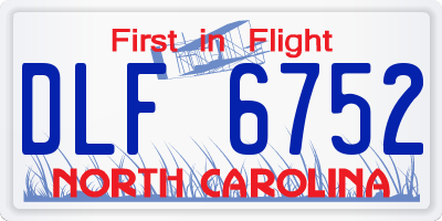 NC license plate DLF6752