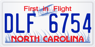 NC license plate DLF6754