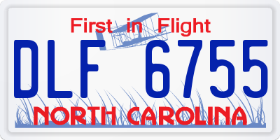 NC license plate DLF6755