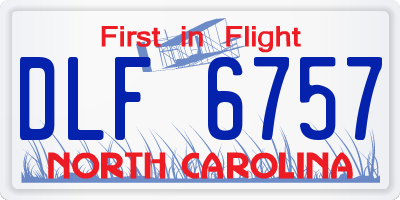 NC license plate DLF6757