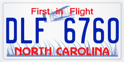 NC license plate DLF6760