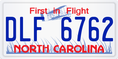 NC license plate DLF6762